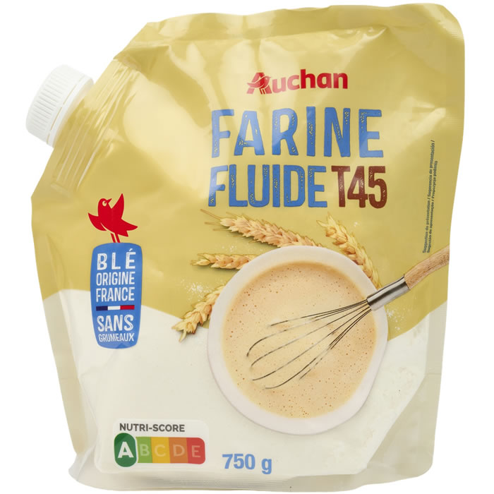 AUCHAN Farine de blé fluide sans grumeaux T 45