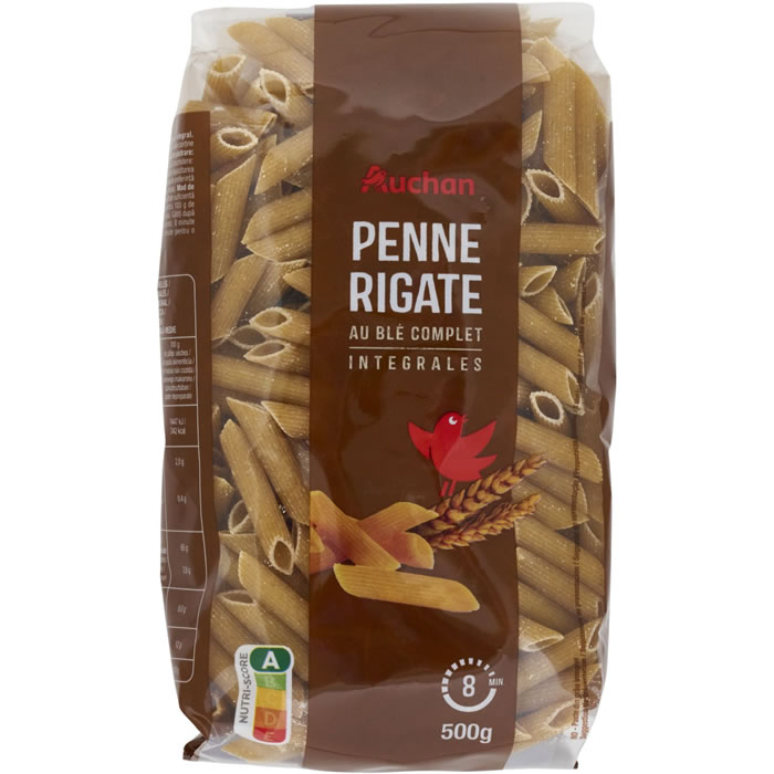 AUCHAN Penne au blé complet