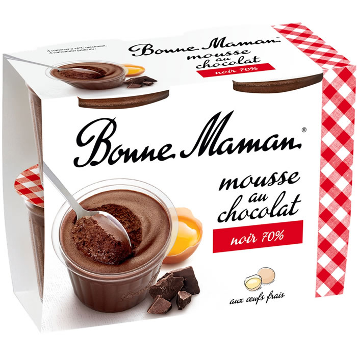 BONNE MAMAN Mousse au chocolat noir intense