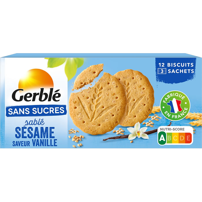 GERBLE Biscuits sans sucres sésame et vanille