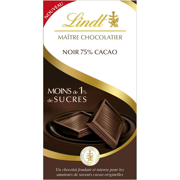 LINDT Tablette de chocolat noir 75%