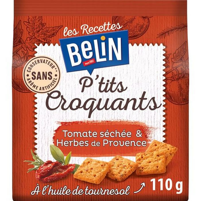 BELIN P'tits Croquants Biscuits salés à la tomate séchée et aux herbes de Provence
