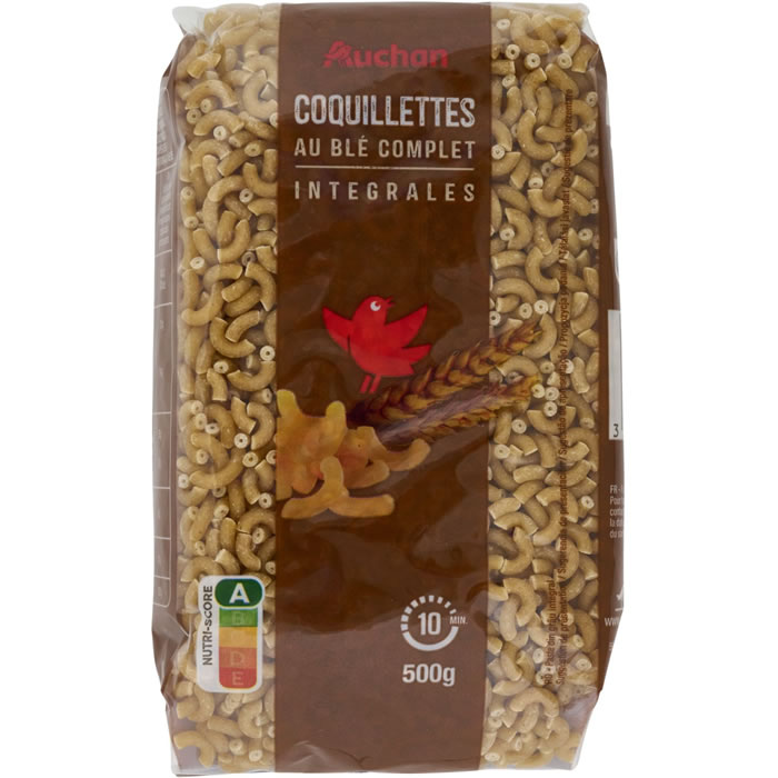 AUCHAN Coquillette au blé complet