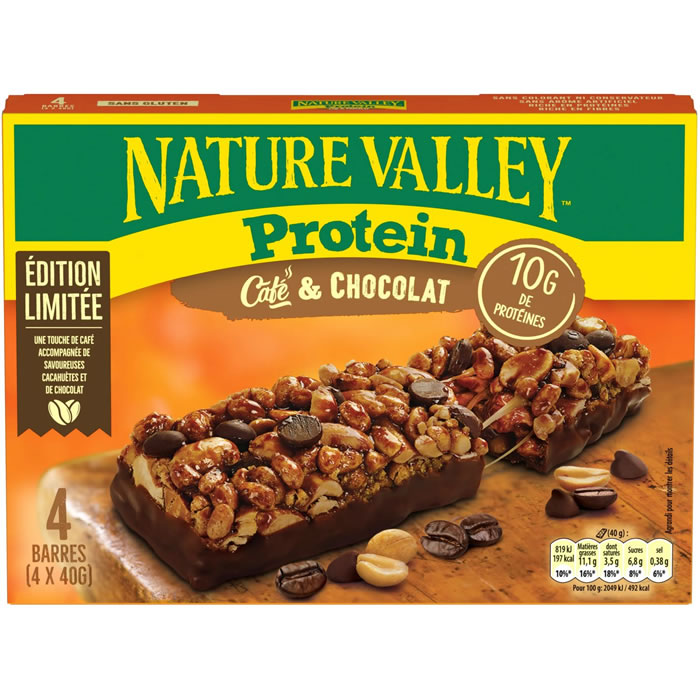 NATURE VALLEY Protein Barres protéinées a la cacahuète, café et chocolat