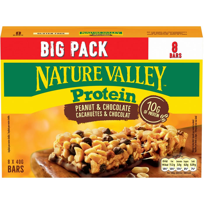 NATURE VALLEY Protein Barres protéinées à la cacahuète et chocolat noir