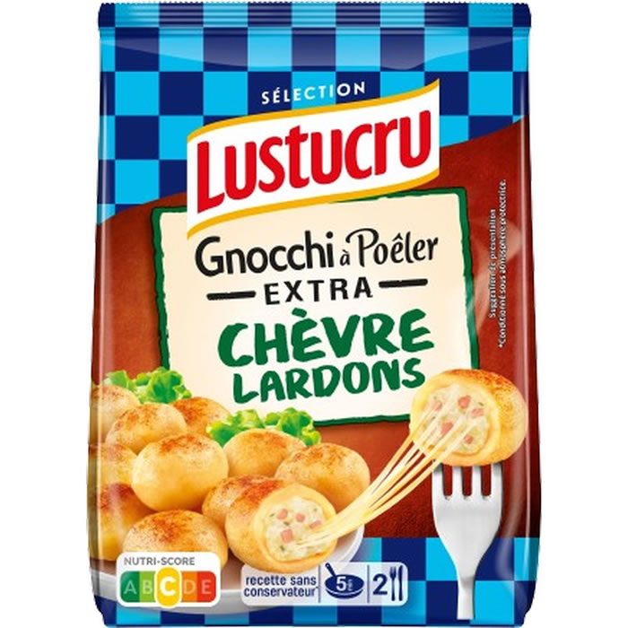 LUSTUCRU Gnocchi de pomme de terre à poêler au chèvre et lardons