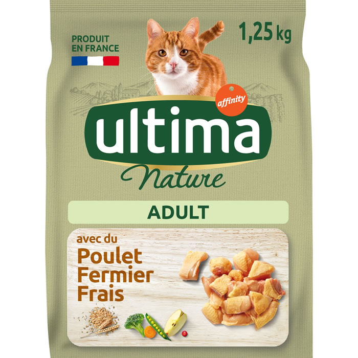 ULTIMA Nature Croquettes pour chats adultes au poulet, riz et légumes