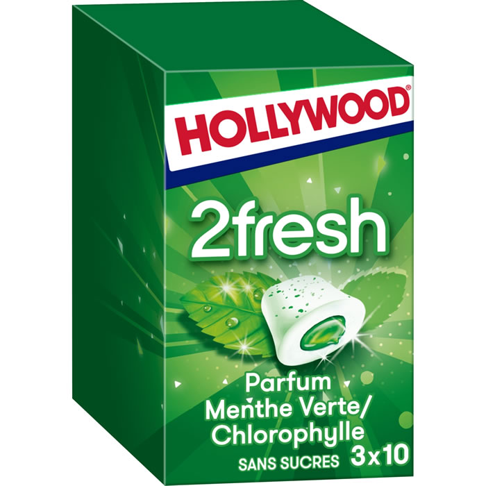 HOLLYWOOD 2 Fresh Chewing-gum à la menthe verte et chlorophylle