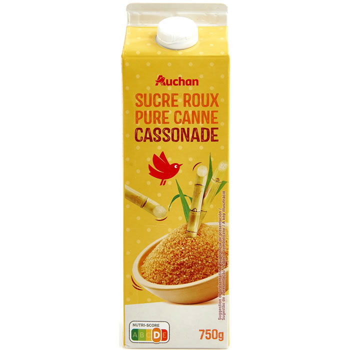 AUCHAN Sucre roux pure canne en poudre