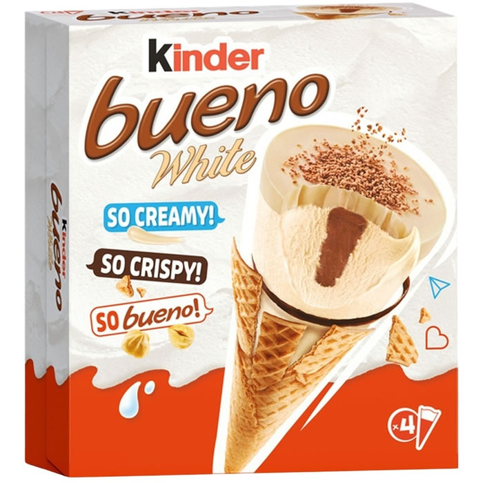 KINDER Bueno Cônes glacés au chocolat blanc et noisettes