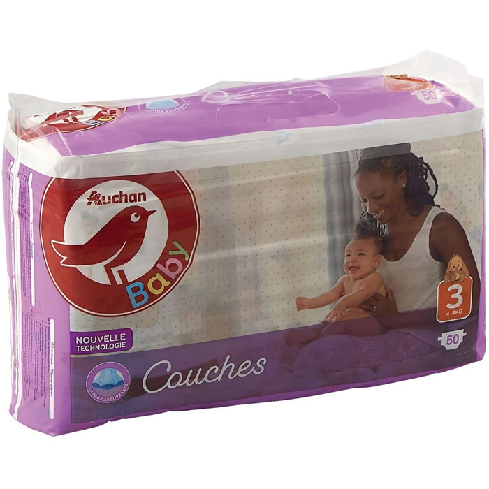 AUCHAN Baby Couches taille 3 (4-9 kg)