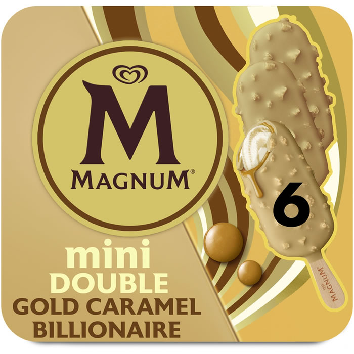 MAGNUM Double Mini bâtonnets glacés caramel salé, chocolat blanc, noix