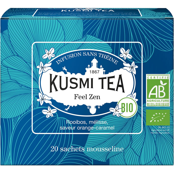 KUSMI TEA Feel Zen Infusion de rooibos et à la mélisse, orange-caramel bio