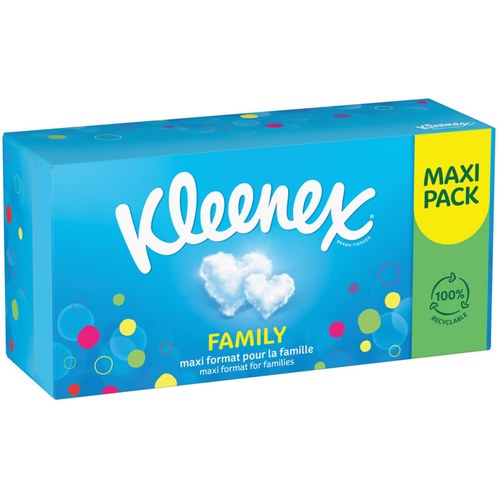 Kleenex Mouchoirs en papier Boîte cubique 8825 - Blanc, 3 épaisseurs, 12 x  56 (672 mouchoirs)