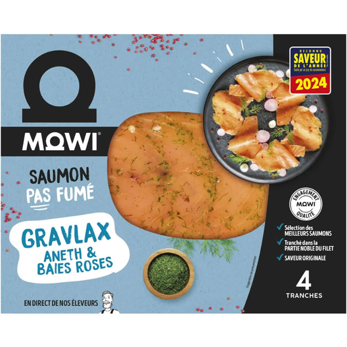 MOWI Saumon Gravlax à l'aneth et baies roses