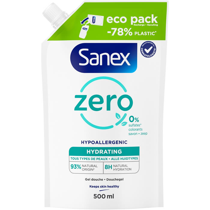 SANEX Zéro % Recharge gel douche hydratant
