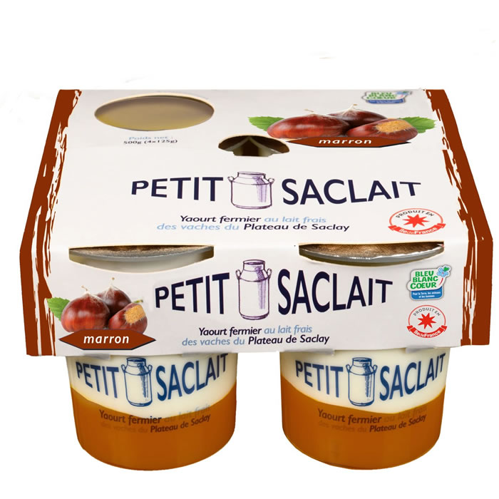 PETIT SACLAIT Yaourts nature sur lit de marron