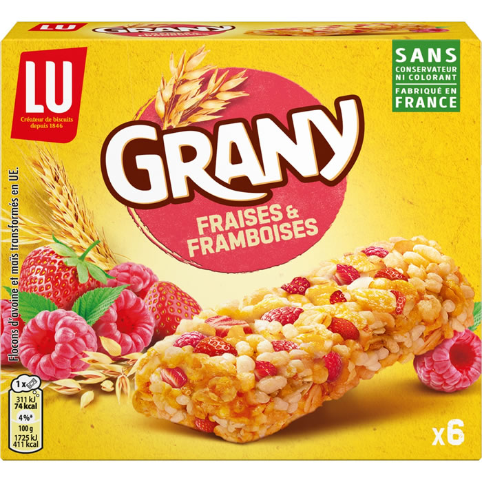 GRANY Barres céréalières à la fraise et framboise