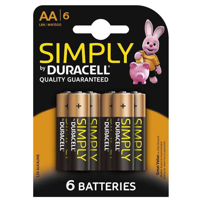 DURACELL Simply Piles alcaline LR6 - type AA