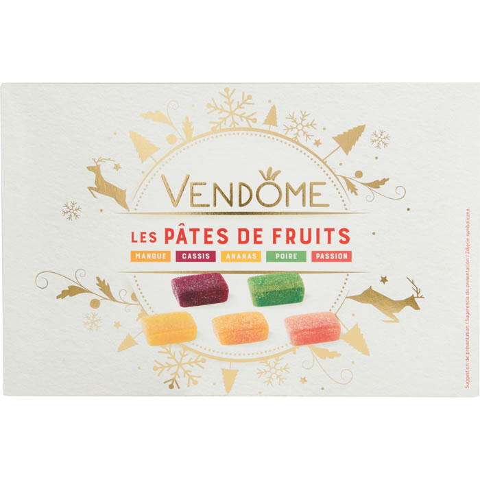 VENDÔME Pâtes de fruits à la mangue, cassis, ananas, passion, poire