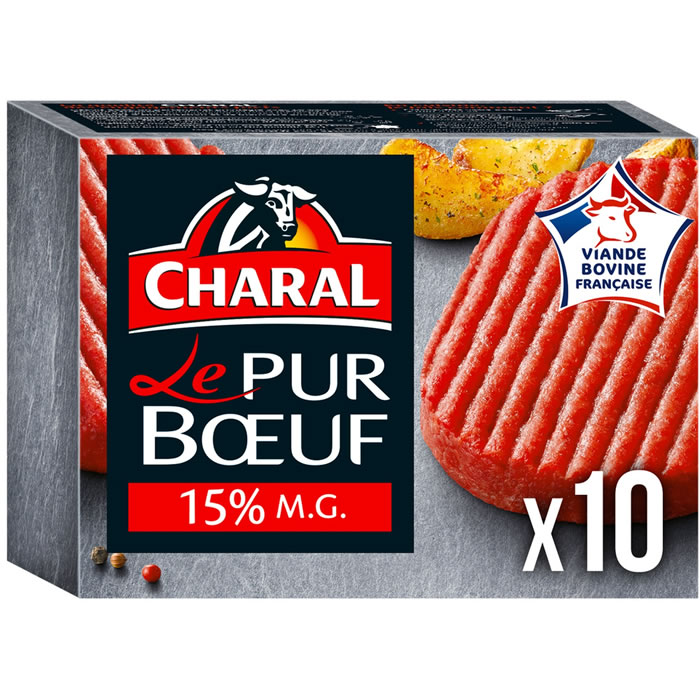 CHARAL Le Pur Boeuf Steaks hachés pur boeuf 15% M.G