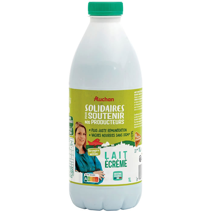 AUCHAN Lait écrémé 0,2% M.G UHT