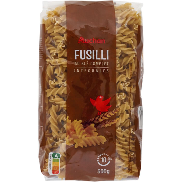 AUCHAN Fusilli au blé complet