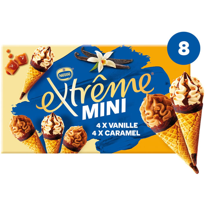 EXTRÊME Extrême Mini Mini cônes glacés caramel beurre salé et vanille