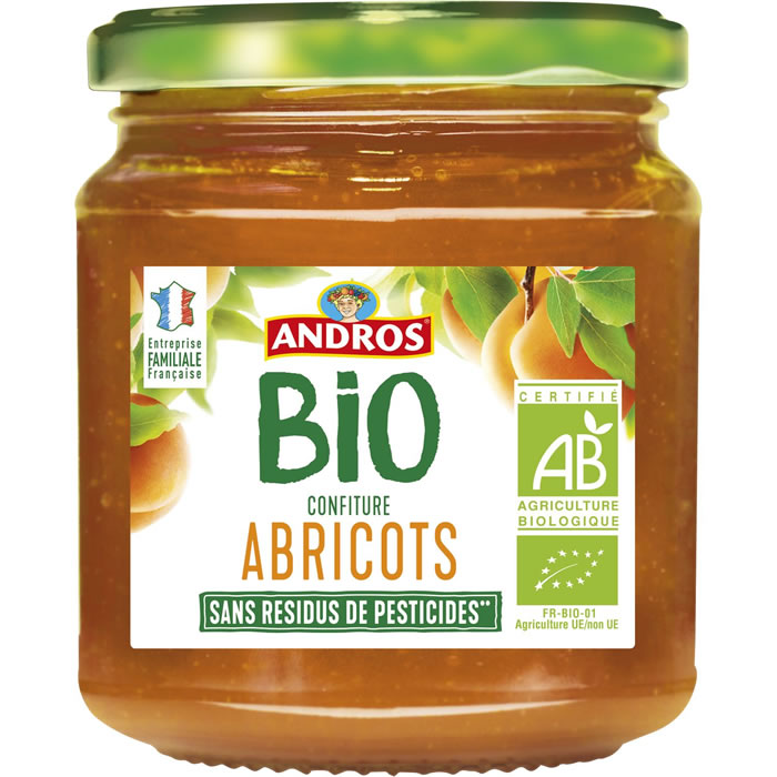 ANDROS Confiture d'abricots sans résidus de pesticides bio