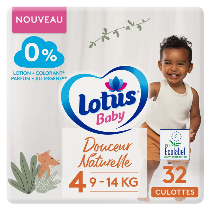 LOTUS BABY Culottes douceur naturelle taille 4 (9-14 kg)