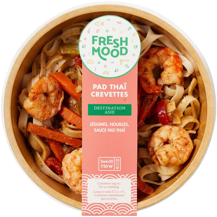 FRESHMOOD Pad thaï aux crevettes, légumes et nouilles
