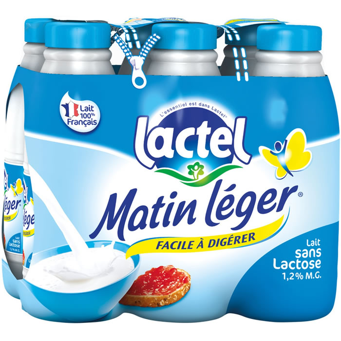 LACTEL Matin Léger Lait demi-écrémé sans lactose UHT