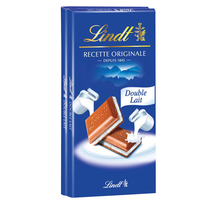LINDT Tablette de chocolat au lait fourrée au lait