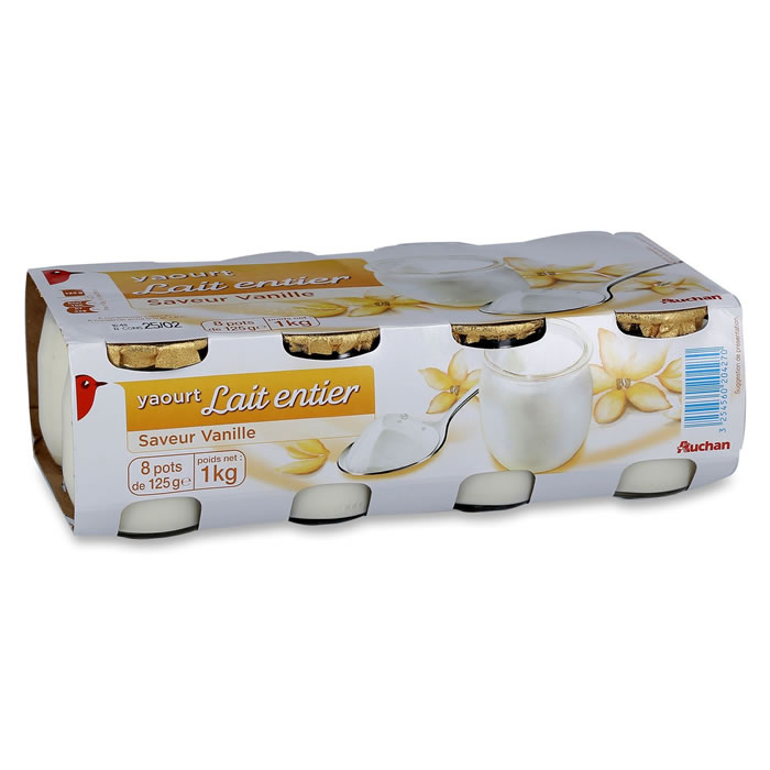 AUCHAN Yaourts aromatisés à la vanille