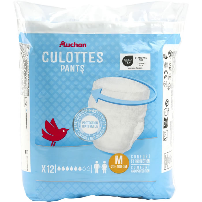 AUCHAN Culottes absorbantes mixte pour fuites urinaires taille M