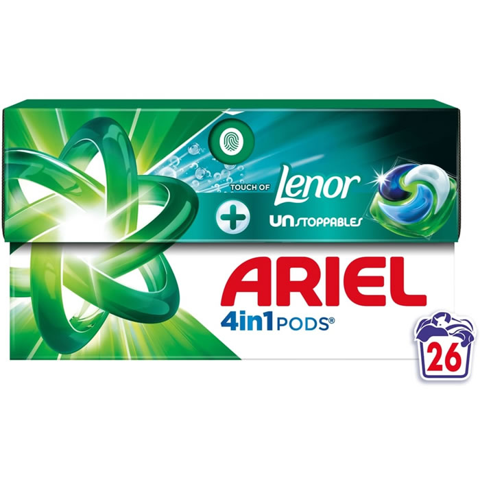 ARIEL 4 en 1 Pods Lessive capsules touche de Lenor