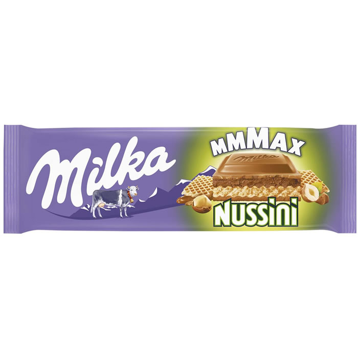 MILKA Nussini Gaufrette de chocolat fourrée à la noisette
