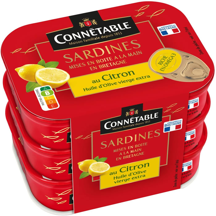 CONNETABLE Sardines à l'huile d'olive vierge extra et citron