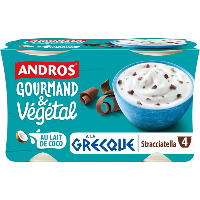 ANDROS Gourmand & Végétal Dessert à la grecque à la stracciatella au lait de coco