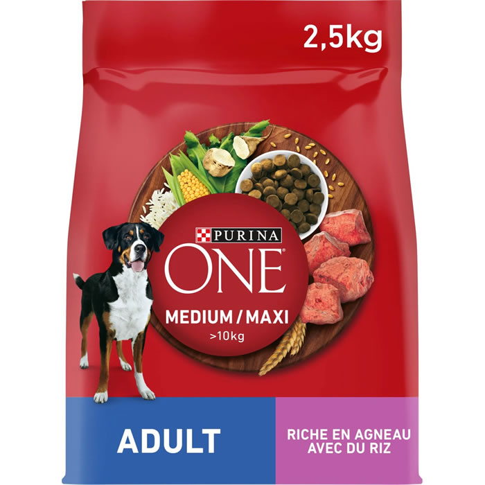 PURINA One Croquettes à l'agneau et riz pour chien adulte