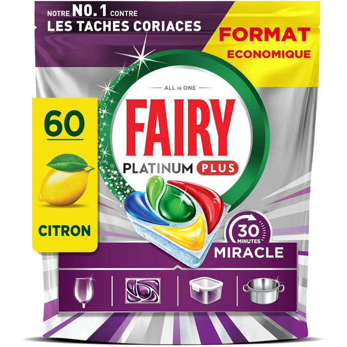 FAIRY Platinum Plus Capsules lave-vaisselle citron