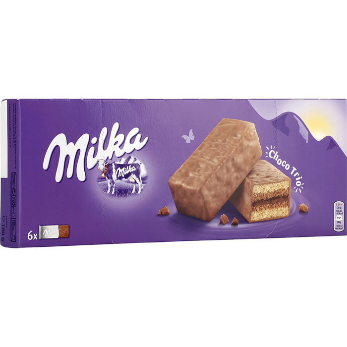MILKA Choco Trio Gâteaux moelleux au chocolat au lait