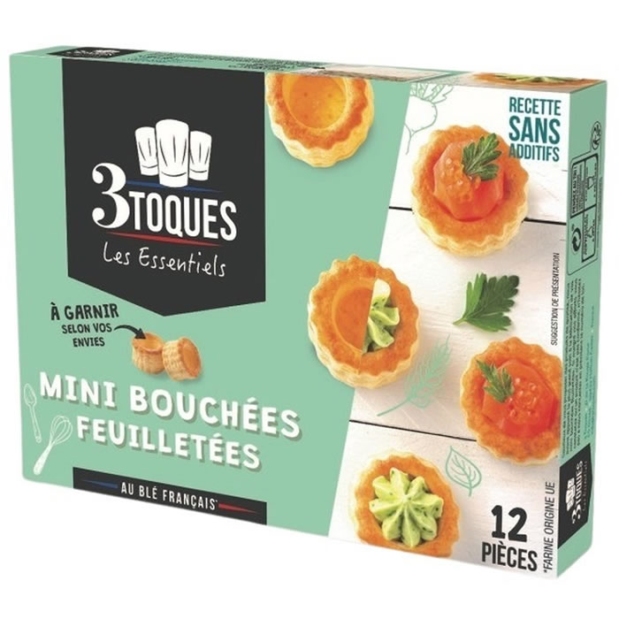 3 TOQUES Les Essentiels Mini feuilletés ronds au beurre à garnir
