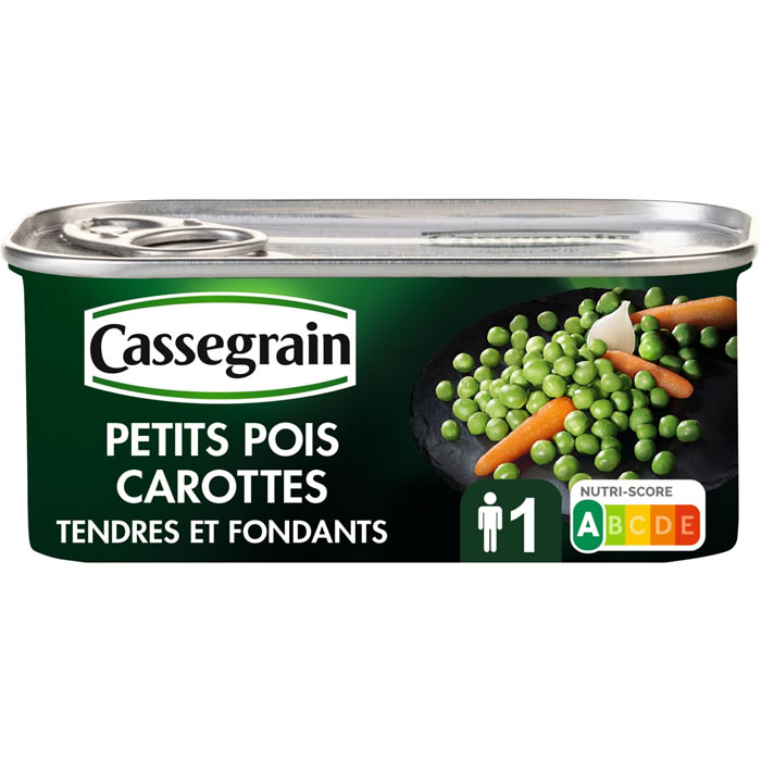 CASSEGRAIN Petits pois et carottes, mélange printanier à l'étuvée
