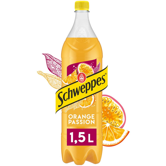 SCHWEPPES Boisson gazeuse à l'orange et passion