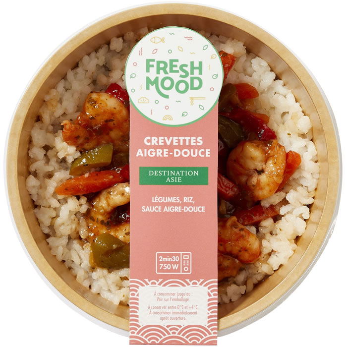 FRESHMOOD Crevettes sauce aigre-douce, légumes et riz