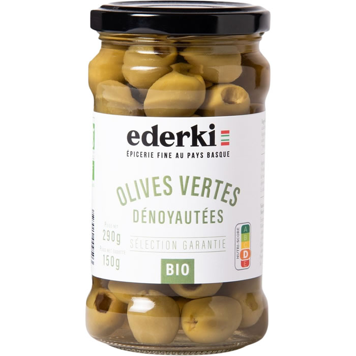 EDERKI Olives vertes dénoyautées bio