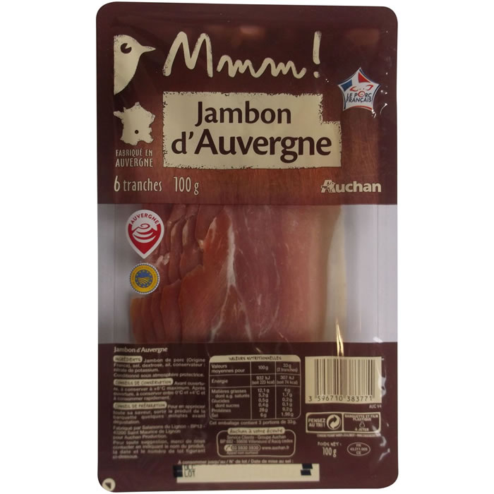 AUCHAN Mmm ! Jambon d'Auvergne IGP