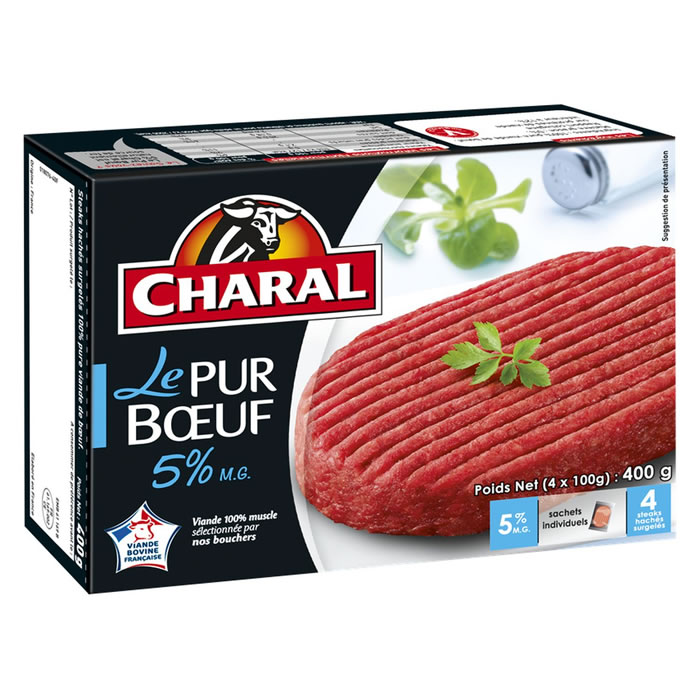 CHARAL Le pur boeuf Steaks hachés 5% M.G