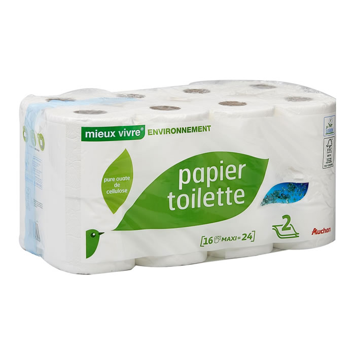 AUCHAN Papier toilette 2 épaisseurs